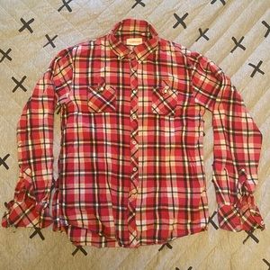Palmercash flannel Shirt Red and Gold XL